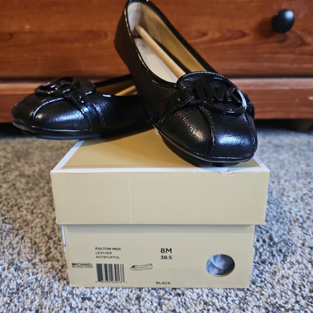 Michael Kors Black Fulton Moc Flats